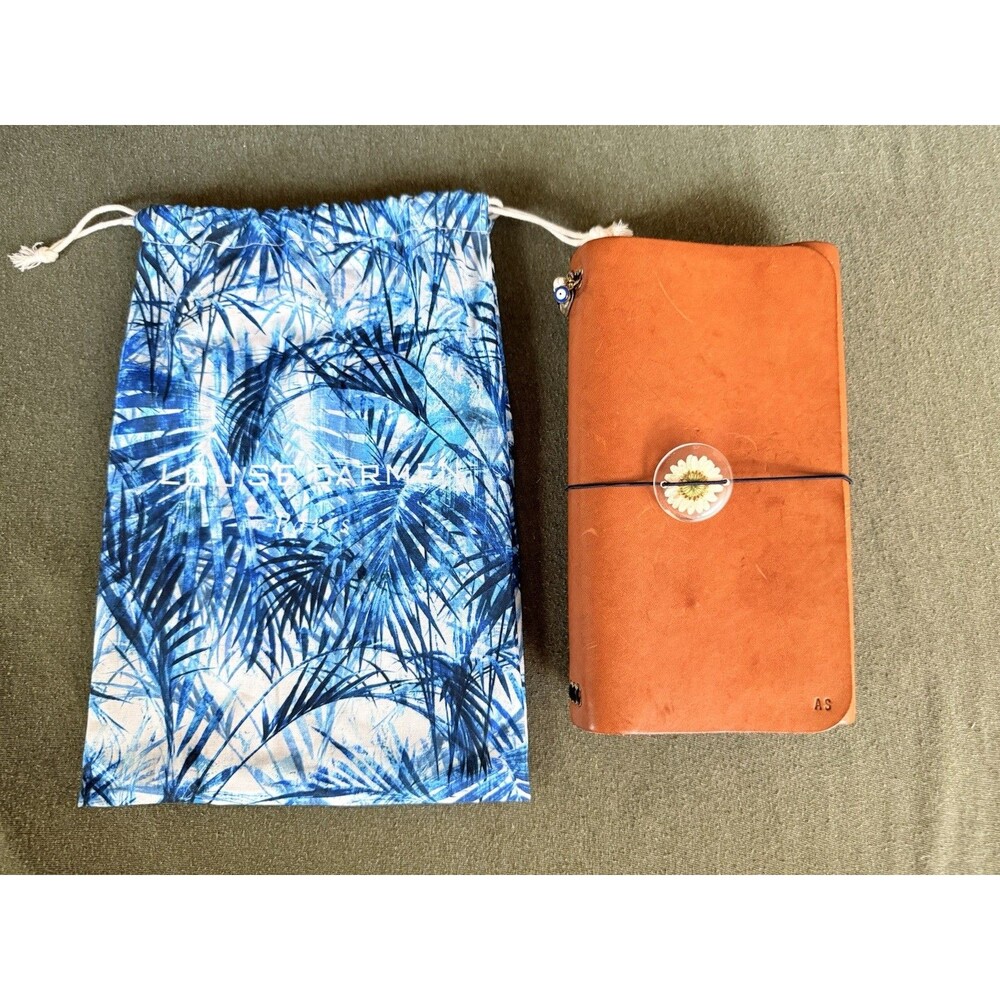 Louise Carmen Leather Roadbook / Journal Cover – Whiskey – AS Initials + Charms